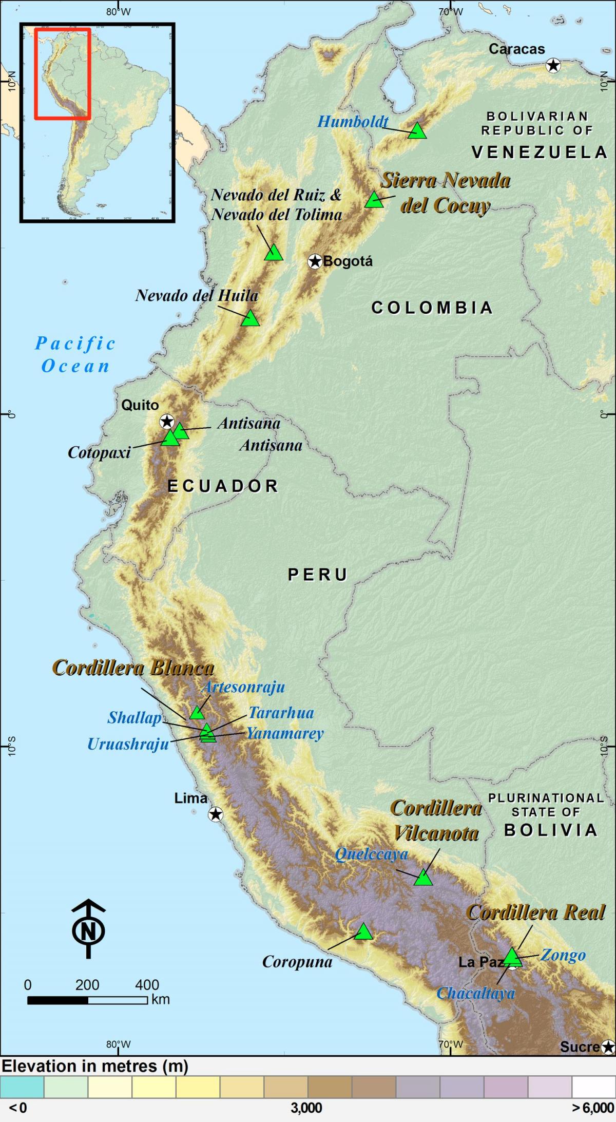 Peru andes karte