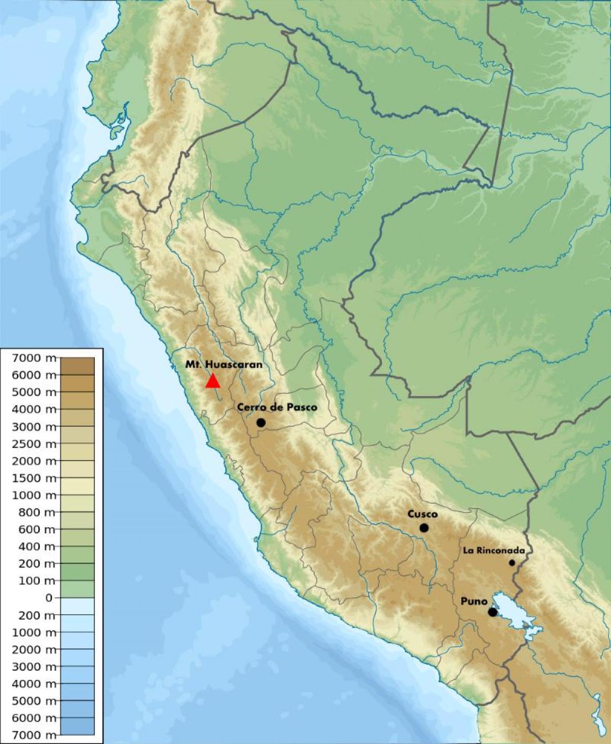 augstums kartes Peru