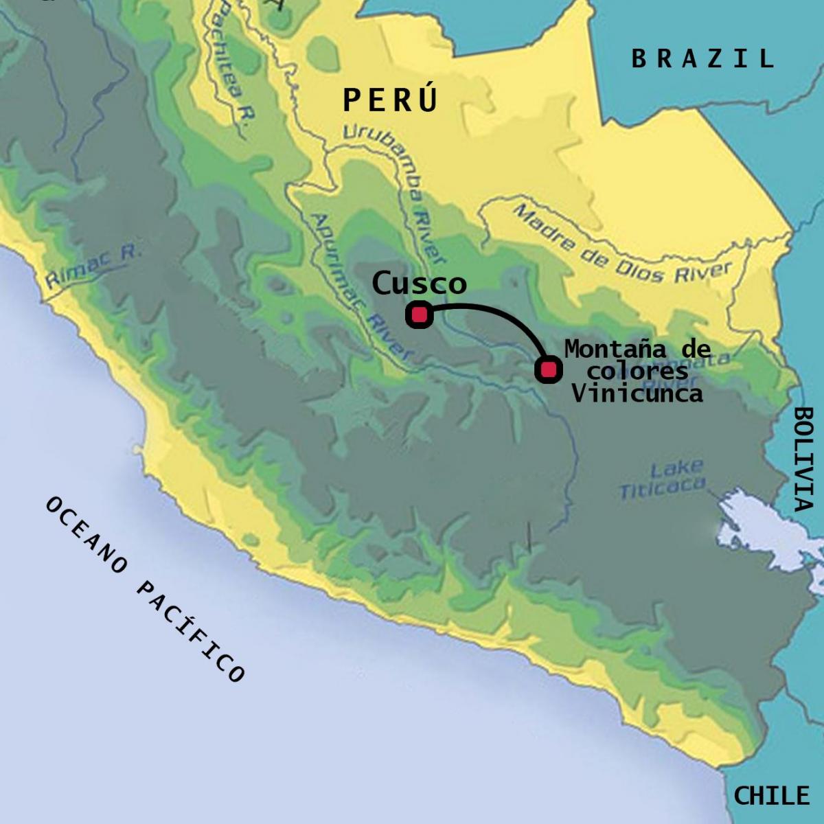 vinicunca Peru karte
