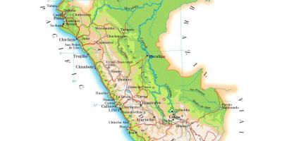 Kartes fiziskās karte Peru