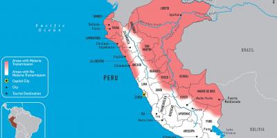 Karte Peru malāriju