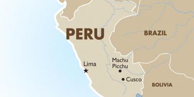 Karte Peru un apkārtējām valstīm