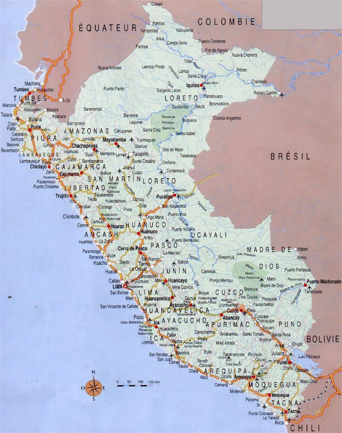 karte Peru pilsētām