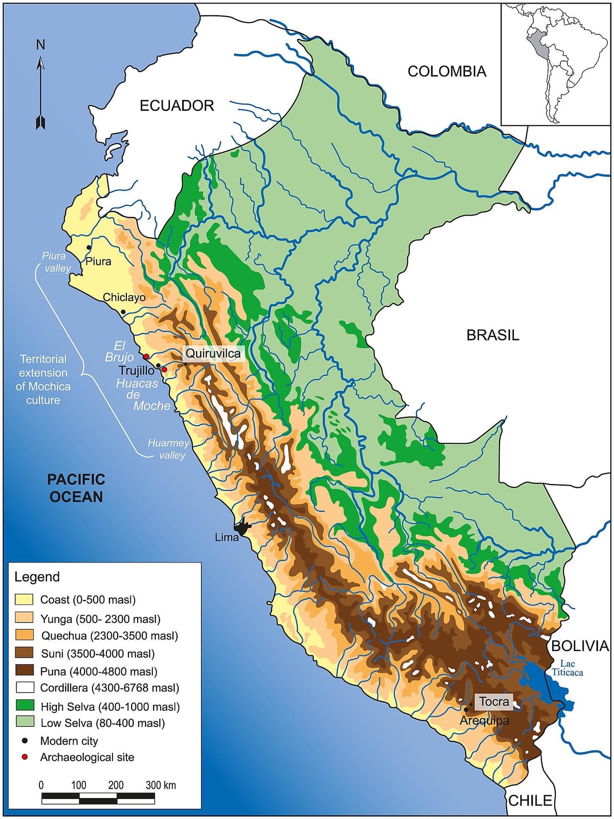 Peru ģeogrāfija kartes