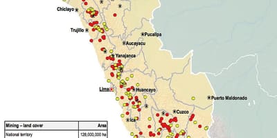 Karte Peru dabas resursu