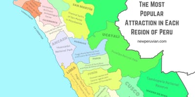Karte Peru tūrisma objektiem