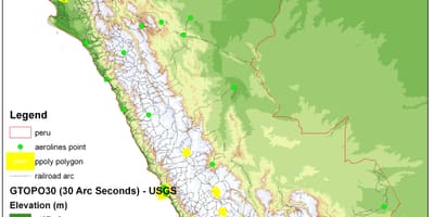Karte Peru pacēlums