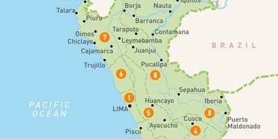 Peru provincēs karte