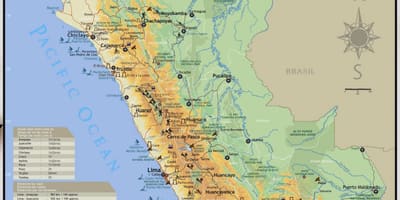 Peru tūrisma objektiem kartē
